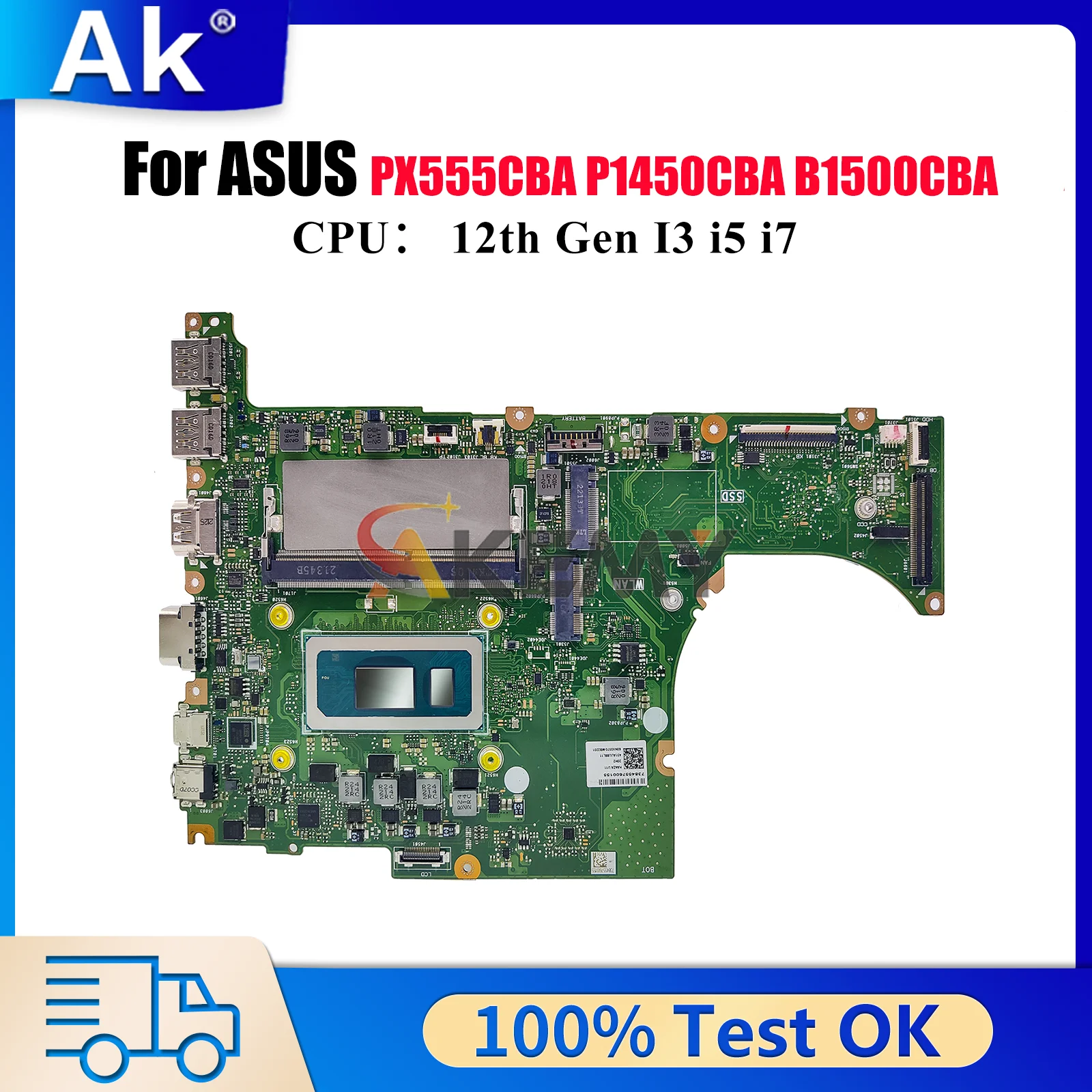 

B1500CBA Laptop Motherboard For ASUS ExpertBook B1500CCBA P1450CBA PX555CBA B1500CB Notebook Mainboard With 12th Gen I3 i5 i7