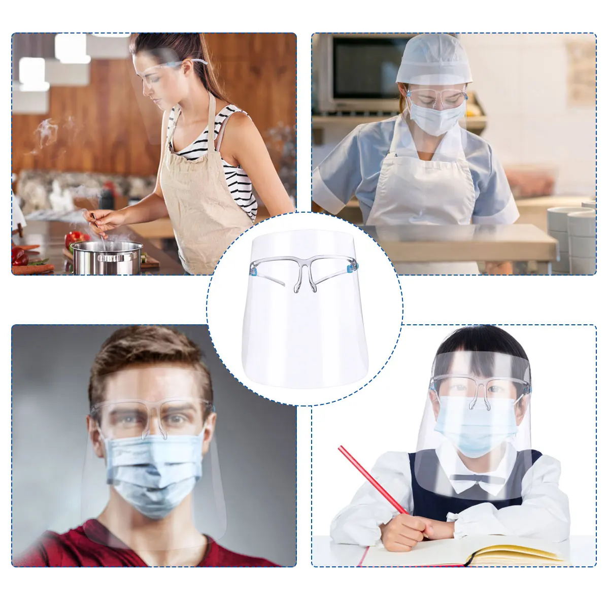 

Liquid Proof Face Mask Transparent Baffle Lightweight Kitchen Oil Proof Cooking Cover Long Durability Health Care Use