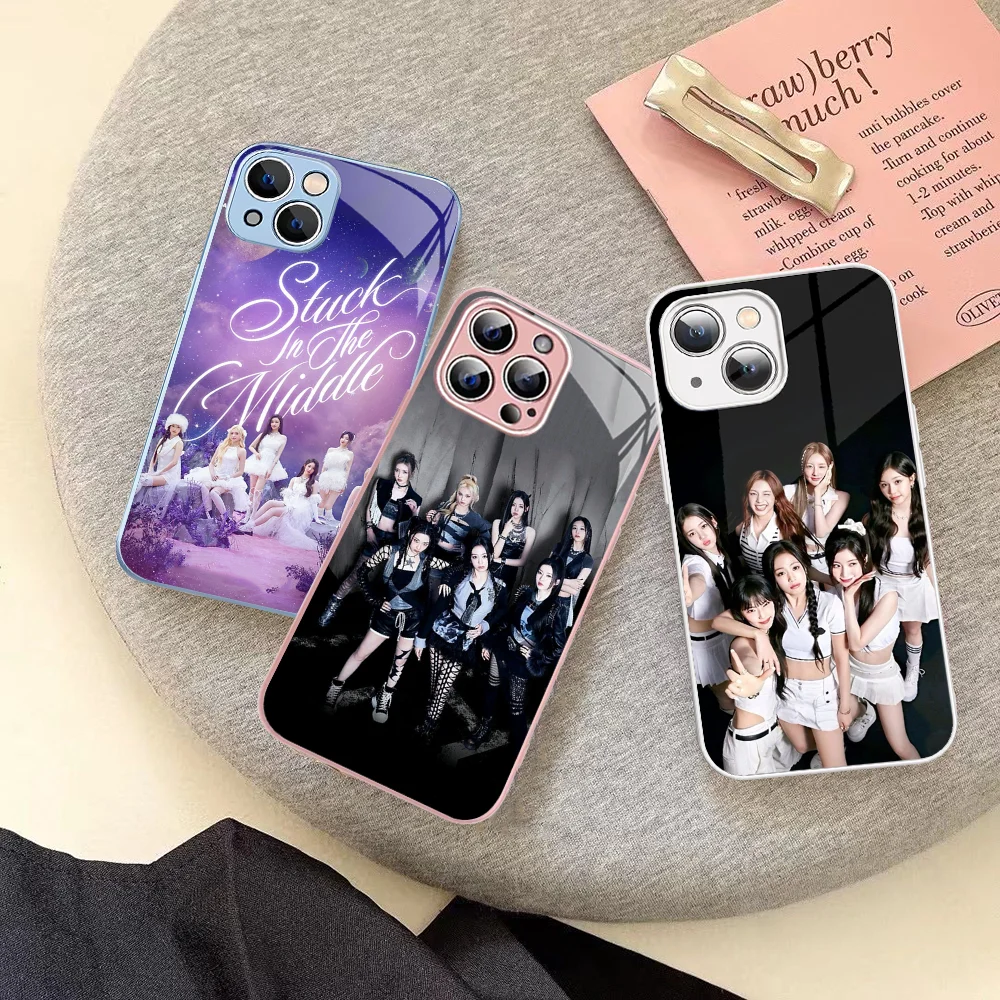 

Kpop BABYMONSTER Phone Case Tempered Glass For Iphone 14 13 12 11 Pro Mini XS MAX 14Plus X XS XR Cover