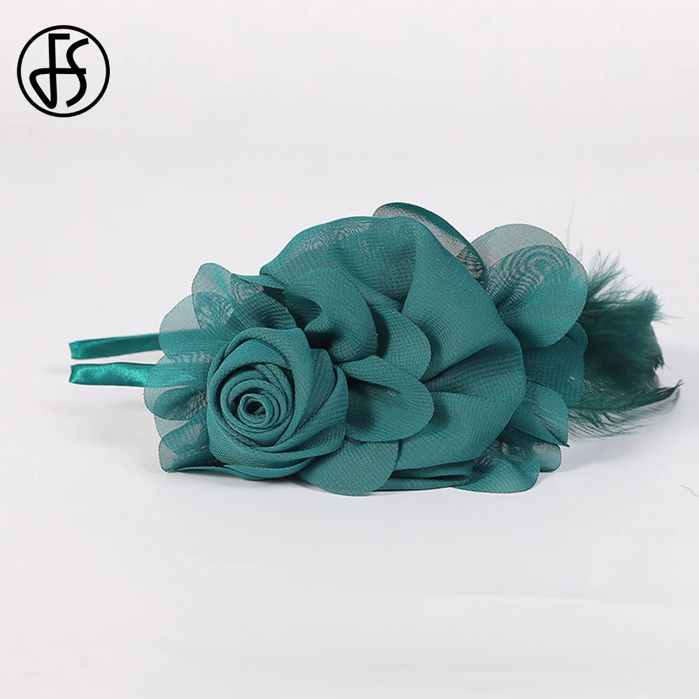 Elegant Pink Feather Flower Headpiece Fascinators Headband for Women Bridal Wedding Hair Accessory Small Top Hat 2025 image 5
