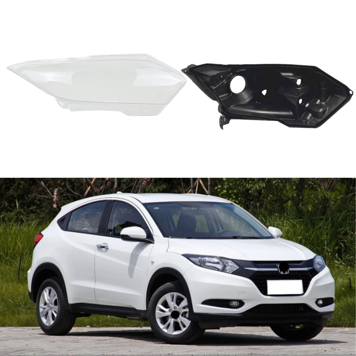 

Для Honda Vezel 2015 2016 2017 2018, внутренние запасные части автомобиля, резиновая крышка фары, черный дом