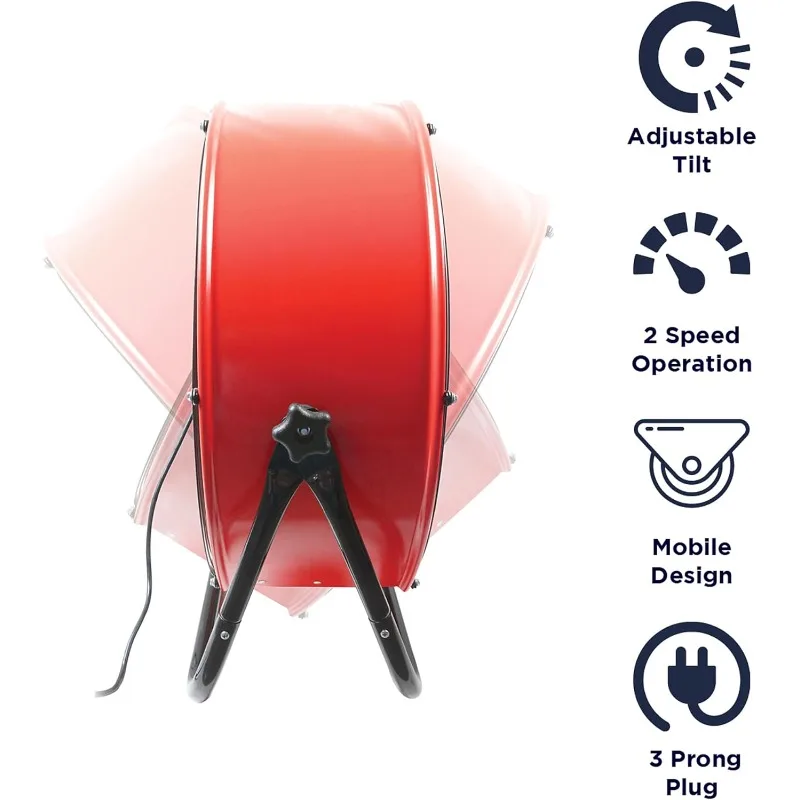مروحة صناعية Maxx Air مقاس 24 بوصة شديدة التحمل - مروحة طبلة متينة لورشة العمل - مراوح متجر قوية شديدة التحمل للاستخدام الصناعي