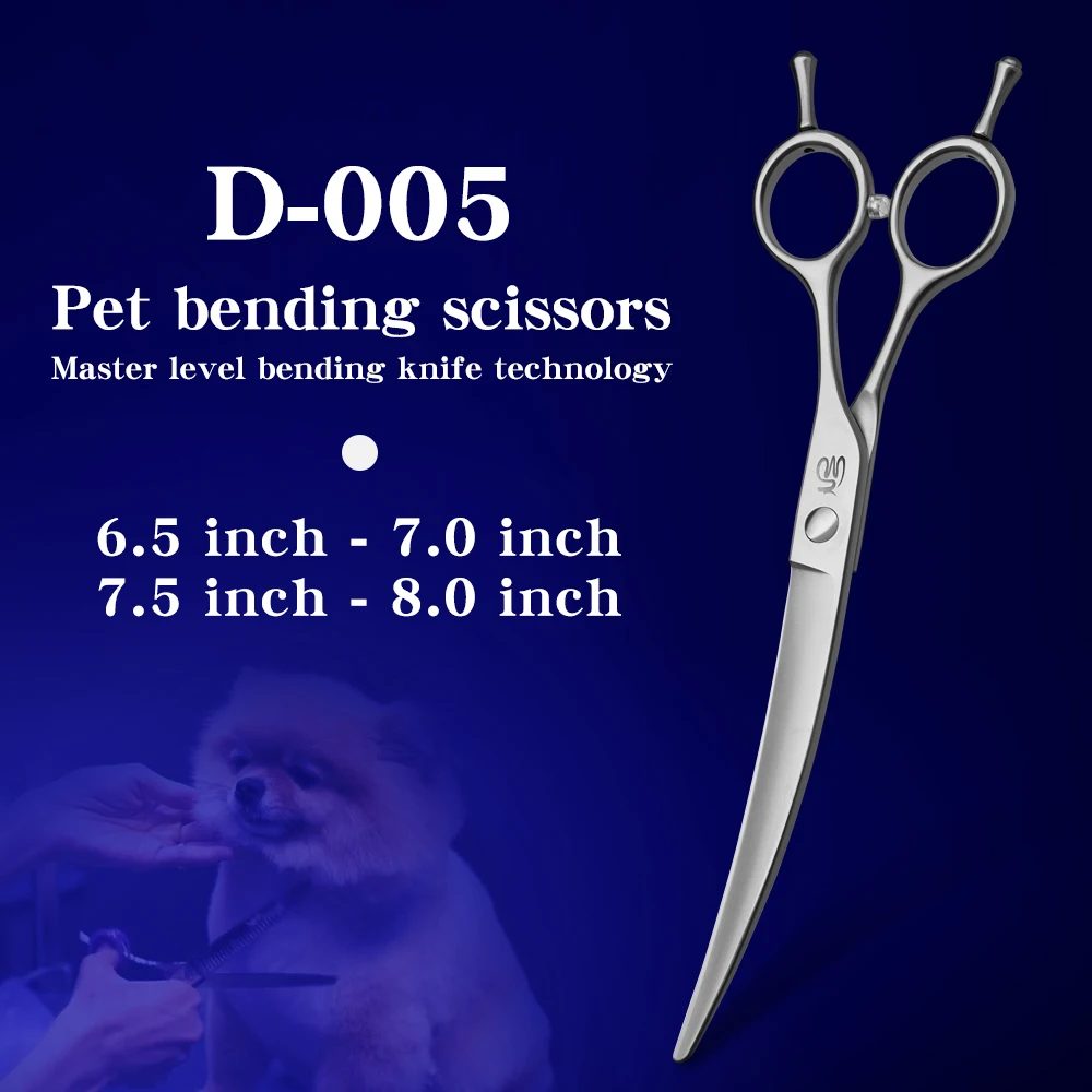 

Professional pet grooming large curved scissors 6.5 7.0 7.5 8.0 inches 35 degree curved scissors large round head scissors