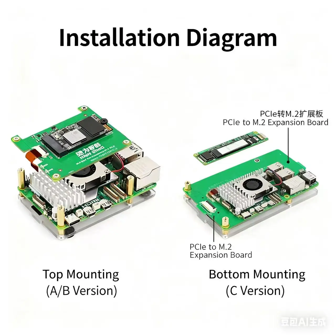 Raspberry PI 5 PCIE M.2 SSD Solid-state Drive Expansion board NVMe Protocol M.2 solid-state drive Hard disk interface