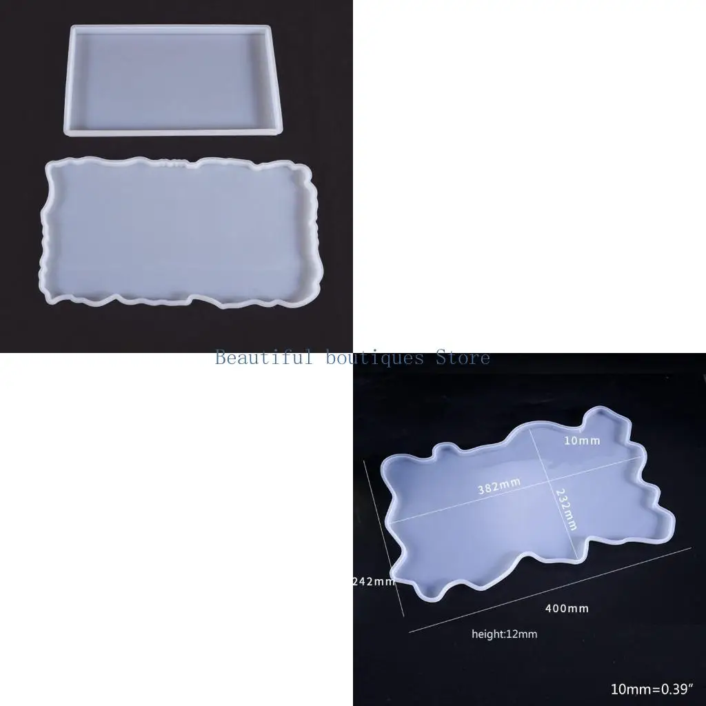 U4LF Irregular Big Plate Resin Mold Oversized Fruit Disc Tray Resin Mold Art Crafts