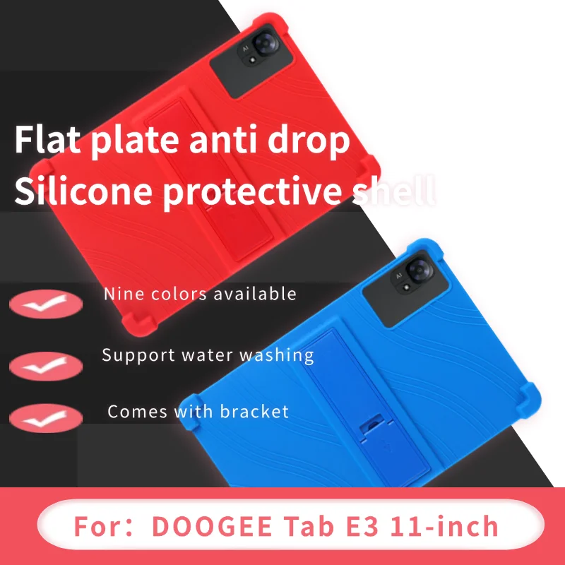 For DOOGEE Tab E3 11-inch   Tablet Case Android 15 Friendly Soft Silicone Adjustable Stand Tablet Cover