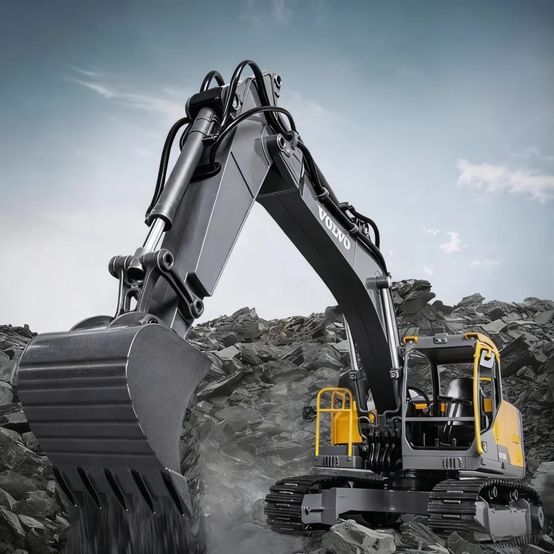 

New Volvo Remote Control Excavator Toy Alloy Electric Engineering Vehicle RC Car Toy For Boys Birthday Gift Suitable All
