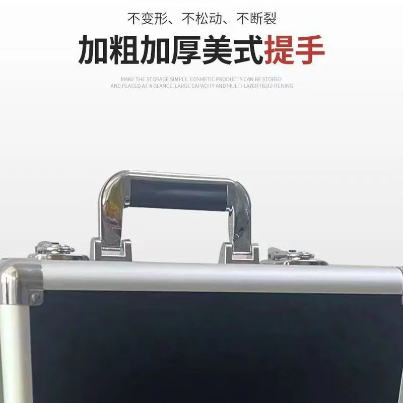 Professional Large Capacity Rolling Makeup Train Case Handheld Multi Layer Cosmetic Box for Nail Art Tattoo Hairdressing Beauty