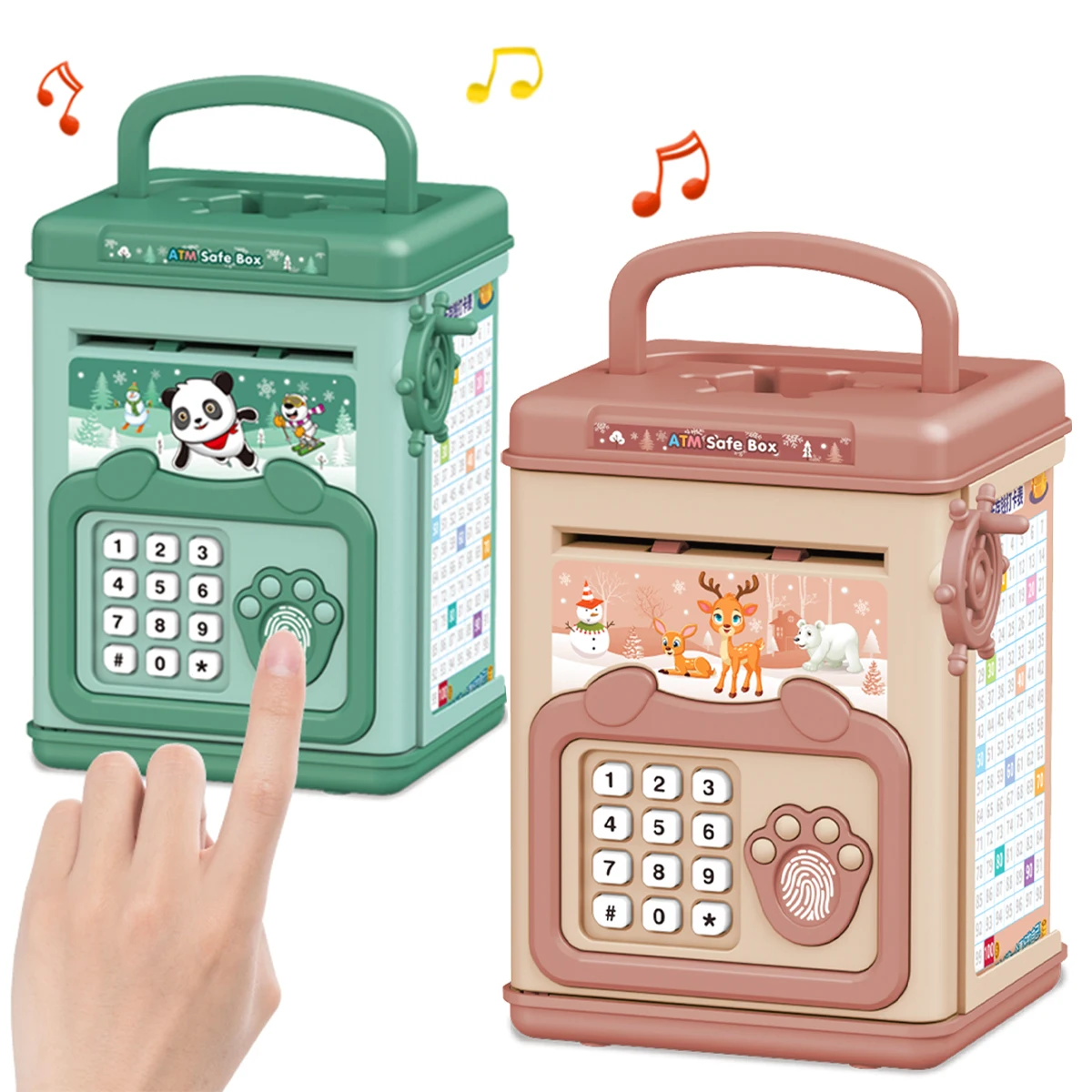 Tirelire électronique ATM pour enfants, boîte à économies avec mot de passe, grande capacité, cadeaux pour garçons et filles