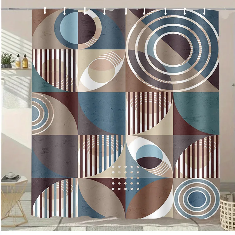 

Скандинавская геометрия, моющаяся грязеотталкивающая занавеска для душа, насадка для душа, водонепроницаемая полиэстеровая занавеска для ванны для домашнего декора, аксессуары
