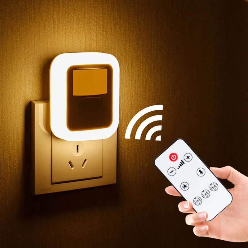 Lampada di controllo del suono e della luce luce notturna decorazione della camera da letto Plug In Led per corridoio scale corridoio Baby Room, spina americana