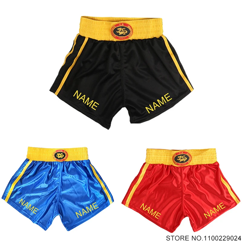 Muay Thai Shorts Custom Thai Boxing Shorts Child Boys Girls Kickboxing Fight Shorts Adult Kids Wushu Sanda Martial Arts Clothing