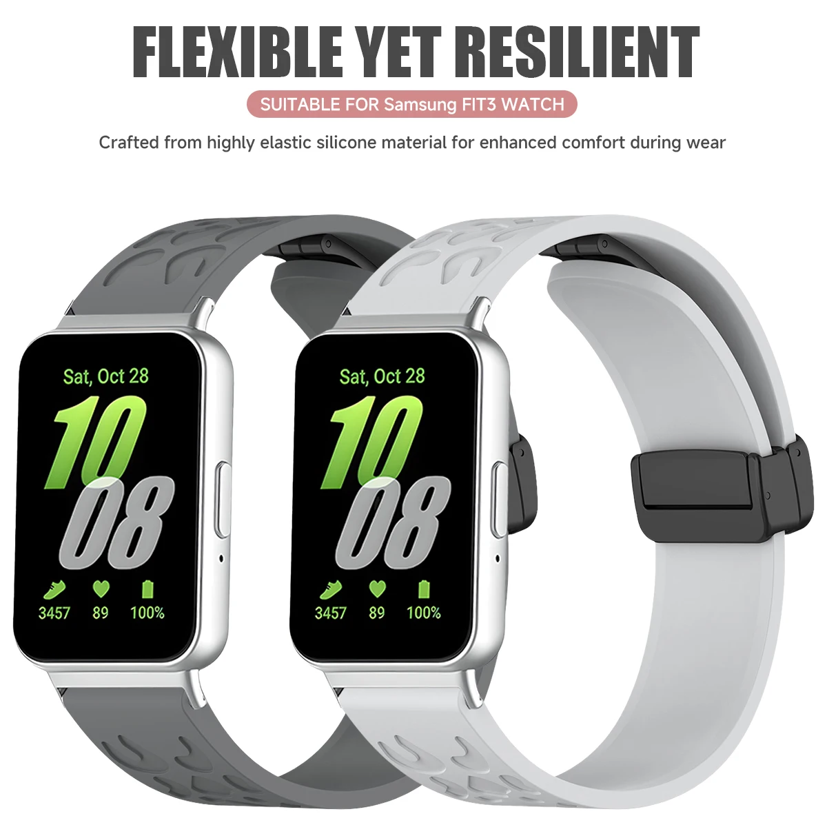 Silicone Sports Strap for Samsung Galaxy Fit3 Magnetic Folding Buckle Bracelet for Samsung Watch Fit3 Smartwatch Accessories New
