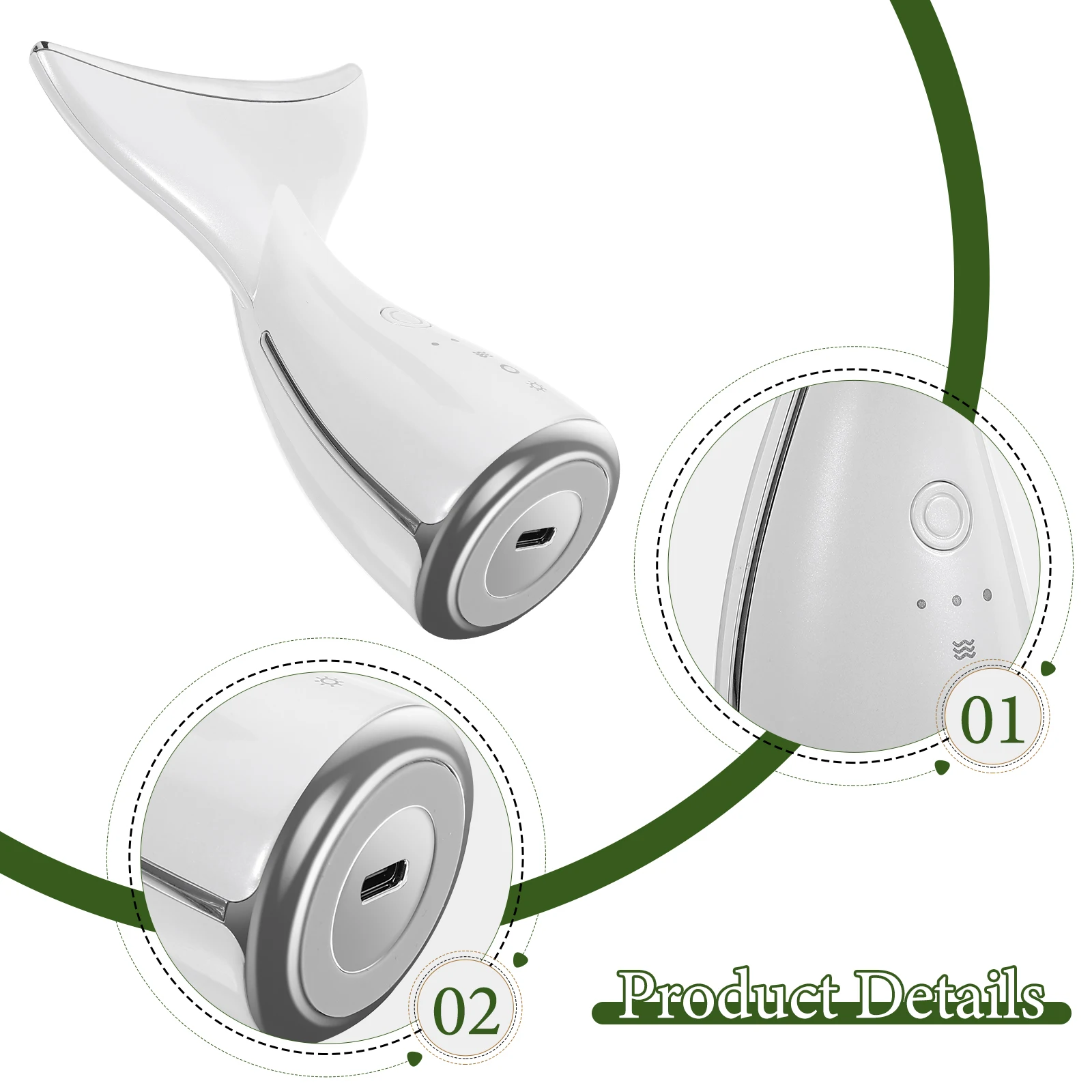 

1Set Neck Care Instrument Fine Line Reducer Durable Fast Charging Massage Device for Women Men Home Travel Neck Care Machine