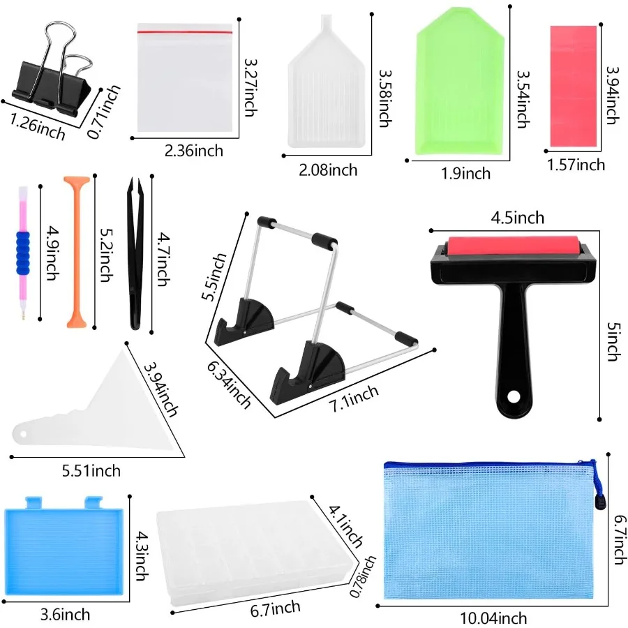 ชุดอุปกรณ์งานศิลปะเพชร A4 183 ชิ้น พร้อมกล่องไฟสำหรับวาดภาพ และชุดเครื่องมือวาดภาพ 5 มิติ สำหรับงานปักเพชรแบบเต็มและแบบบางส่วน
