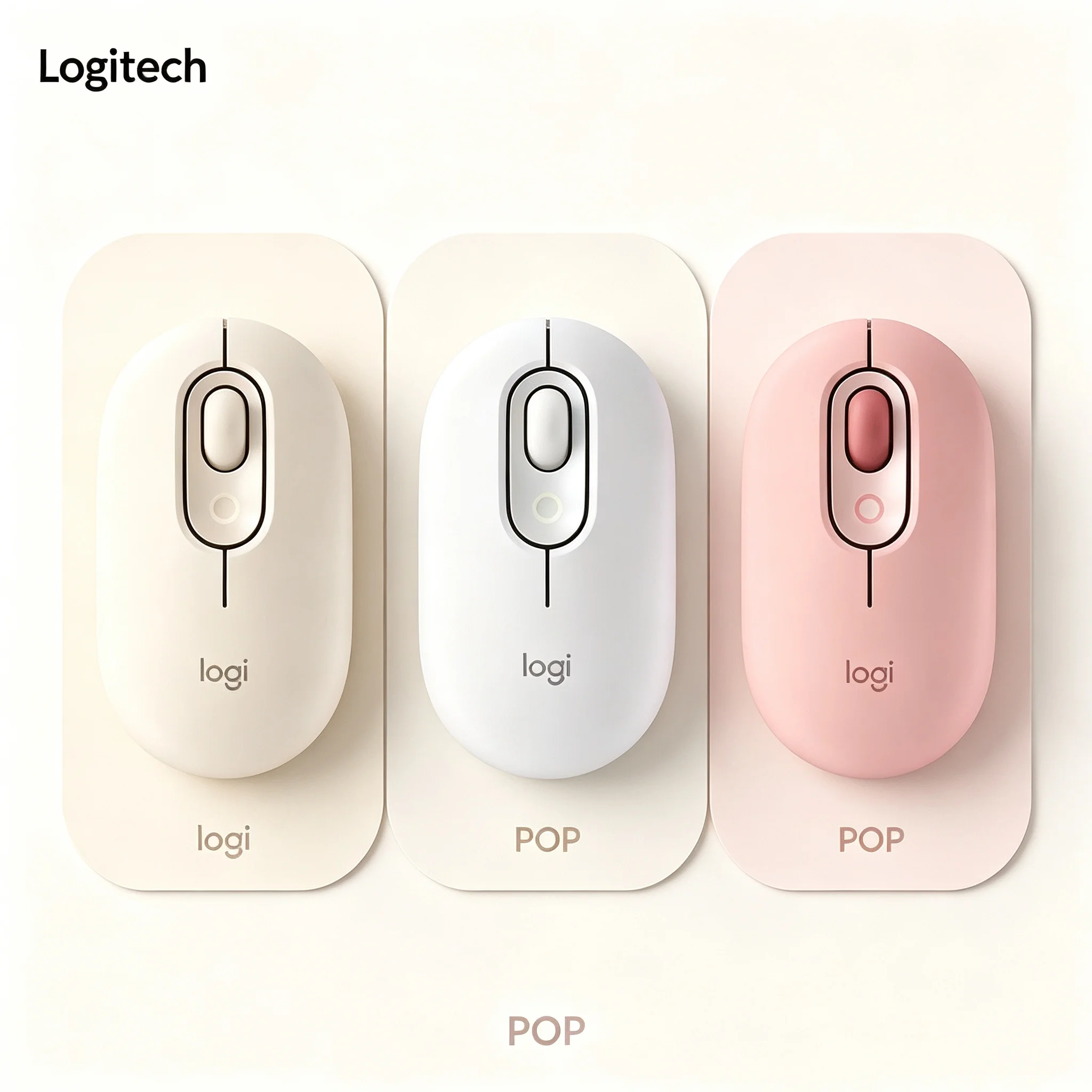Original Logitech POP Mouse Silent Wireless Bluetooth Mouse Sweet Candy Color Mice
