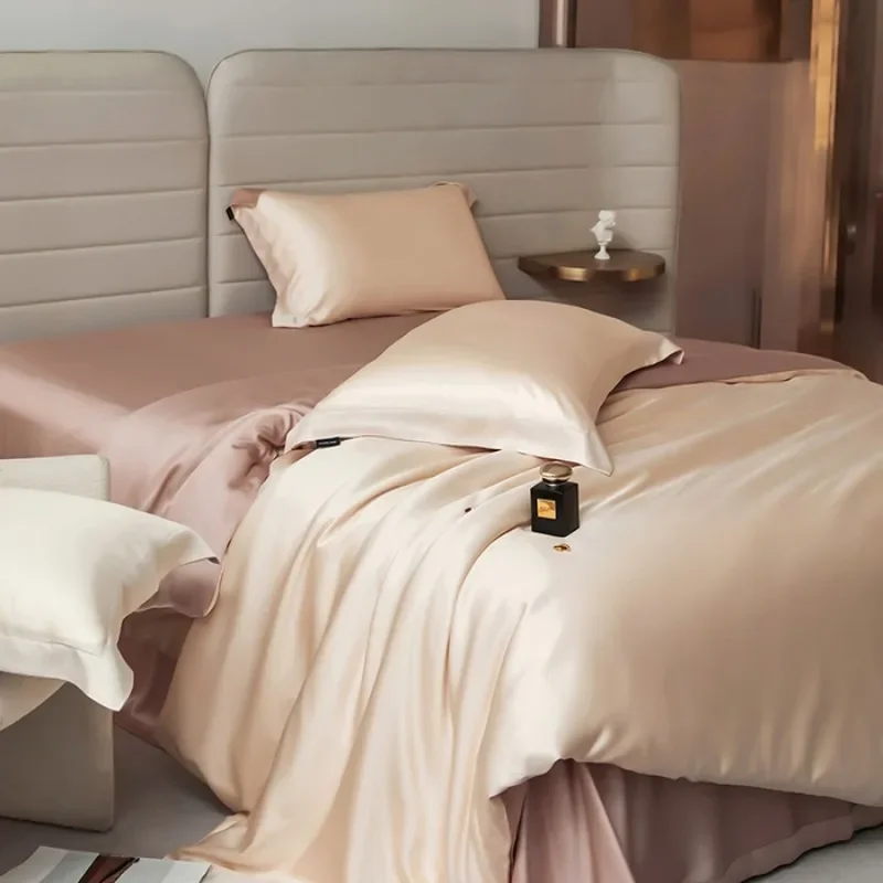 

Queen Size Soft Silky Skin Friendl Sleeping Naked Lyocell Bedding Set Duvet Cover Set Bed Sheet Pillowcases