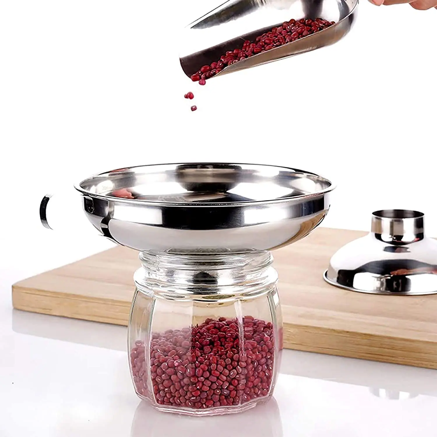 HRBAJ-4 Pieces Canning Kit, 1PC Canning Rack+ 1PC Canning Jar Lifter Tong+ 2PC Canning Funnels, Canning Supplies Canning