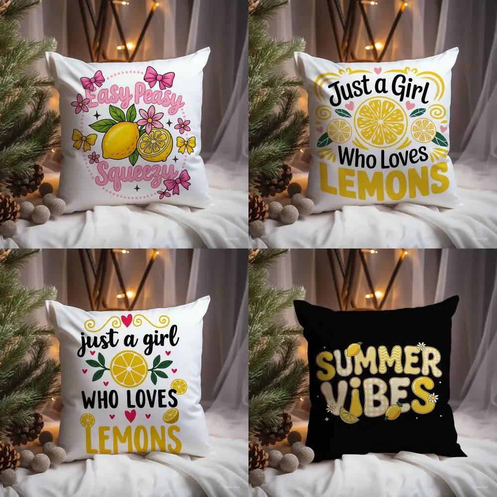 Fruit Quote Cushion Cover Premium Comfort Reversible Pillow Cove -Two in One Design for Any Room & Car Interior