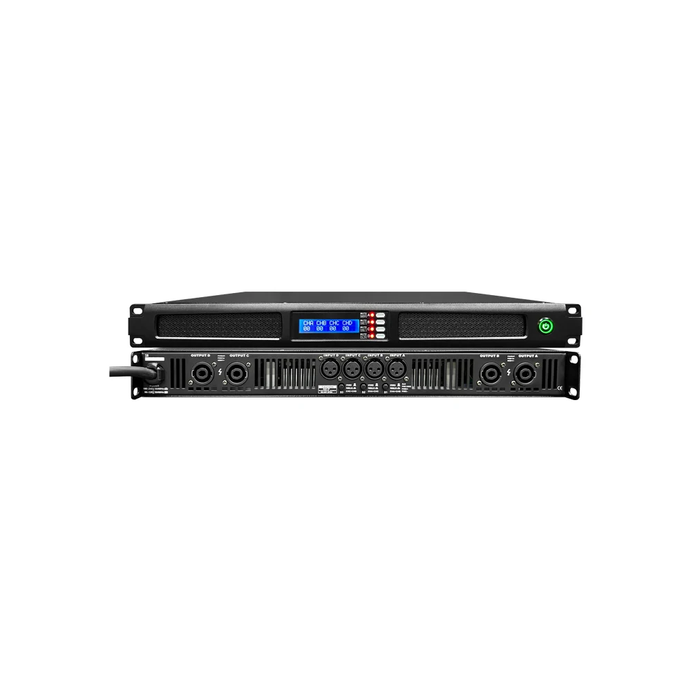 IPALADE M41300Q Professional 4-Channel DSP Power Amplifier 2600W Surround Sound Metal Construction 0.1% THD -112dB SNR 3-Year