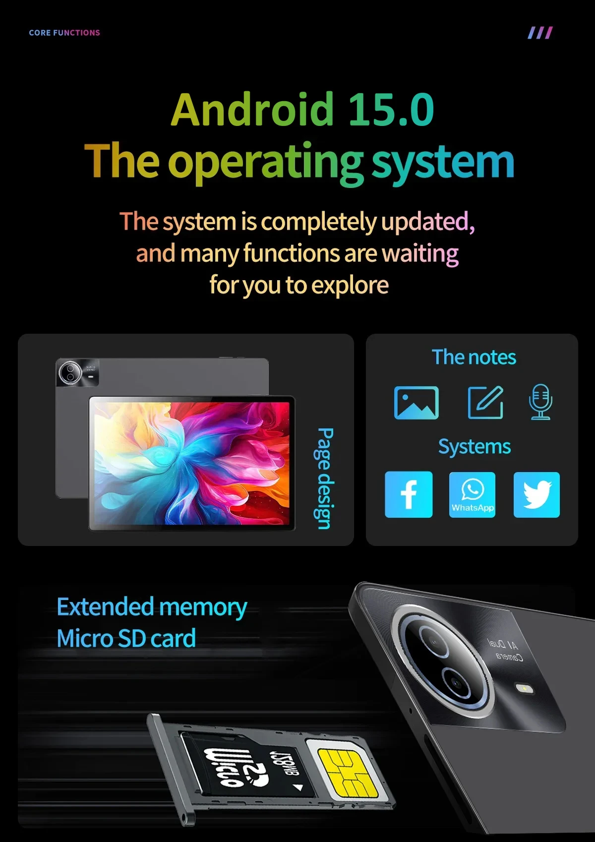 2026 High Defined Android 15 Tablet 14 inch Tablet PC 20GB 512GB 12900mAh Phone Call BT5.0 5G WiFi GPS Google Play Laptop Pads