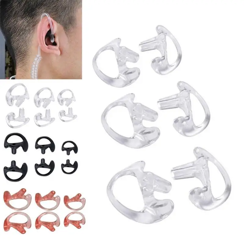 

652F 3 Pairs Earmold for Two Way Radio Acoustic Coil Tube Earpiece - Open Ear Insert