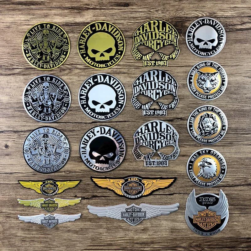Metall-Aufkleber für Motorrad-Schutzausrüstung, wasserdichte Offroad-Fahrzeug-Modifikationsaufkleber für Harley-Davidson Armor Bag