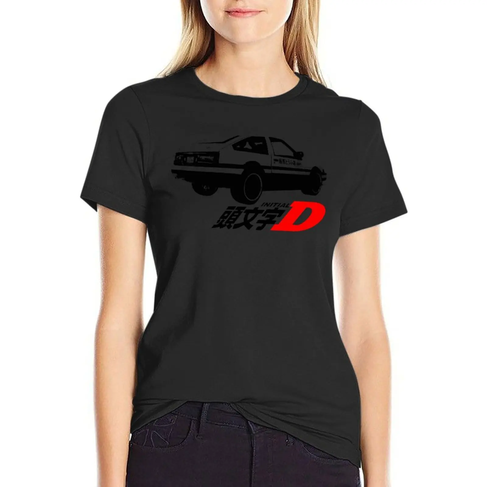 initial D logo T-Shirt hippie clothes Female clothing female plus size tops womans clothing