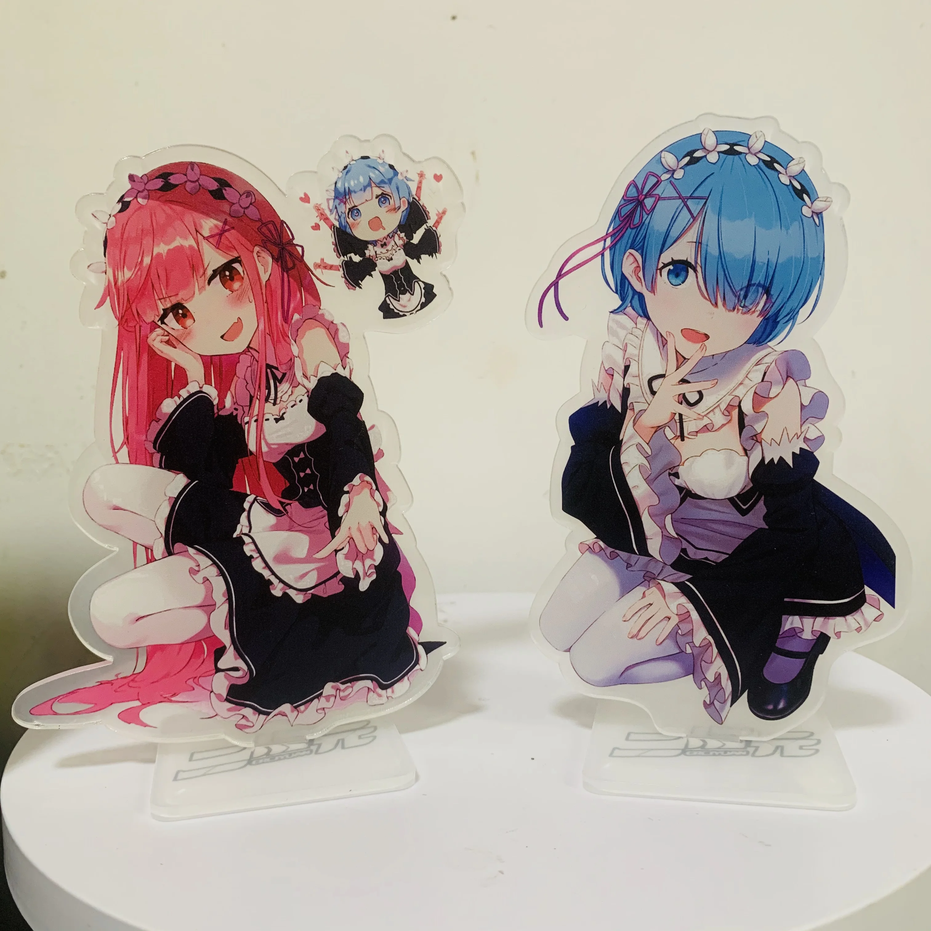 Re:Life in a different world from zero Anime Figures Rem Ram Cosplay Acrylic Stand Model Plate Desk Decor Standing Sign Fans Toy