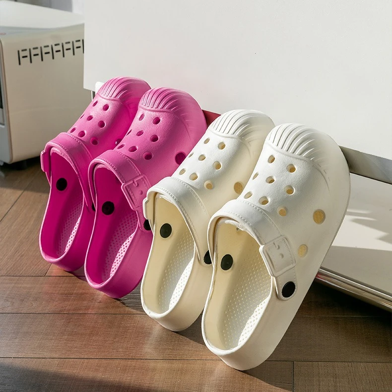 Shell Toe Hole Shoes for Women 2026 New Summer Wear EVA Material Anti Slip and Wear-resistant DIY Shoelaces Beach Slippers