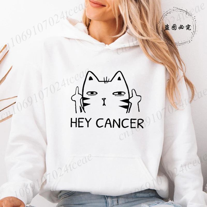 

Женские толстовки для женщин-выживших после рака, толстовка с капюшоном «Воин-рак», толстовки с котятами к месяцу осведомленности, подарочная футболка для борьбы с раком