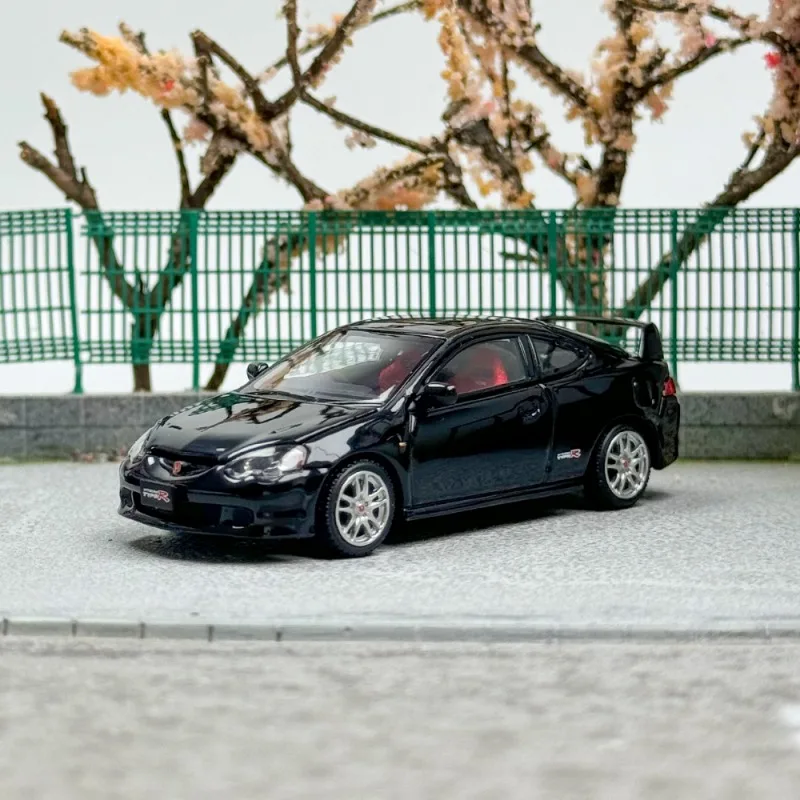 LCD Diecast 1/64 Schaal Honda Legering Model Auto Honda INTEGRA TYPE R DC5 Zwart Speelvoertuigen Speelgoed voor Jongens Gift Originele Doos