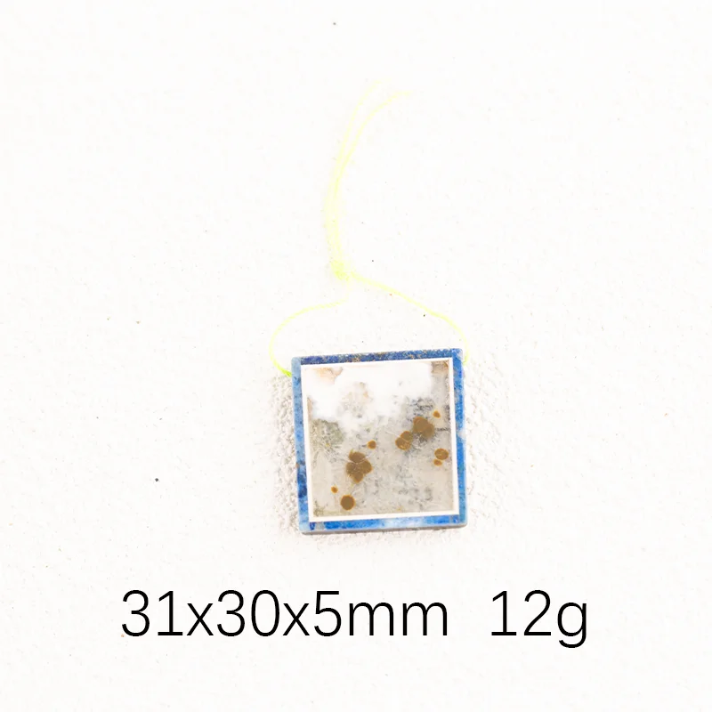 Ocean Jasper Howlite Lapis Lazuli Obsidian Picture Pendant for Necklace Handmade Jewelry Charm Gift Accessories 31x30x5mm 12g
