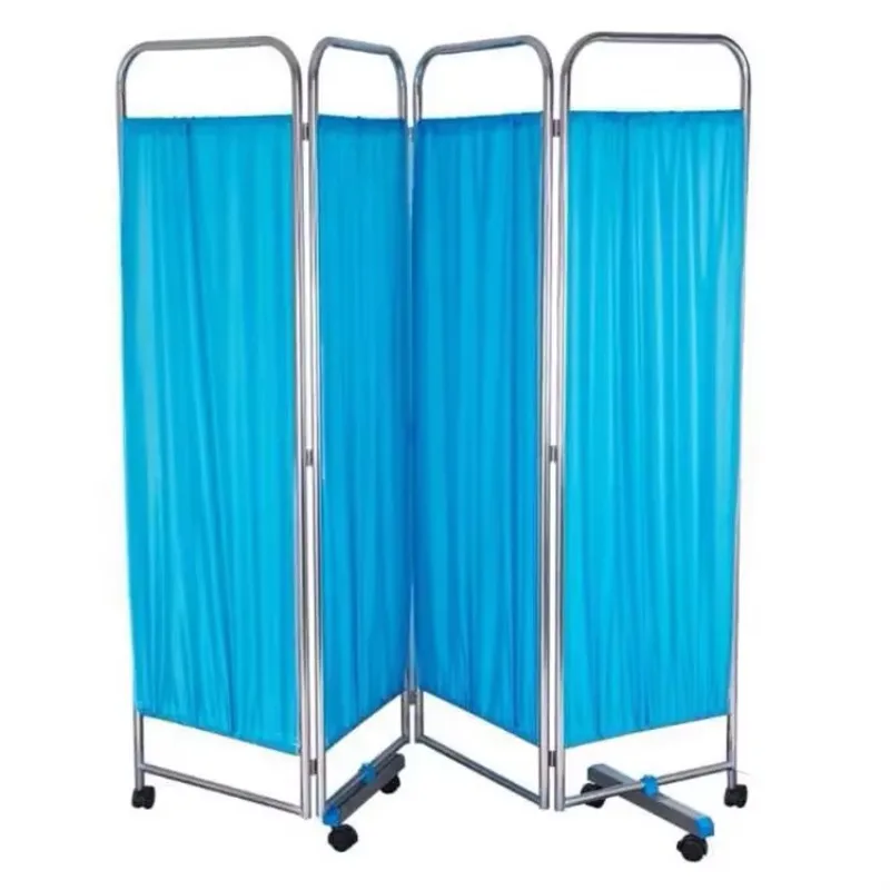 Hospital Bedside Stainless Steel Screen with Wheel 3 Fold 4 Fold 2026