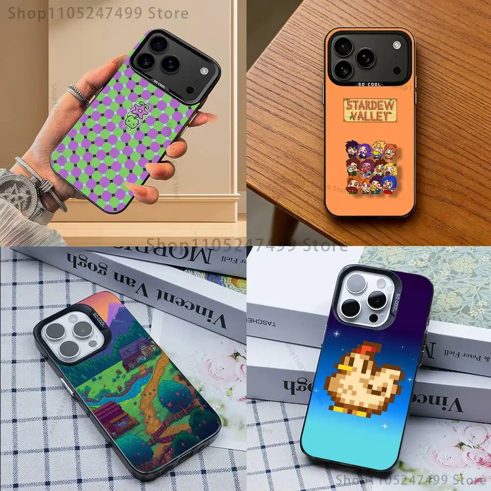 

Game S-Stardew V-Valley Phone Case For iPhone 17,16,15,14,13,12,11,Pro,Max,Plus,Mini,XS,SE Anti Fall Black Matte Hard Bumper