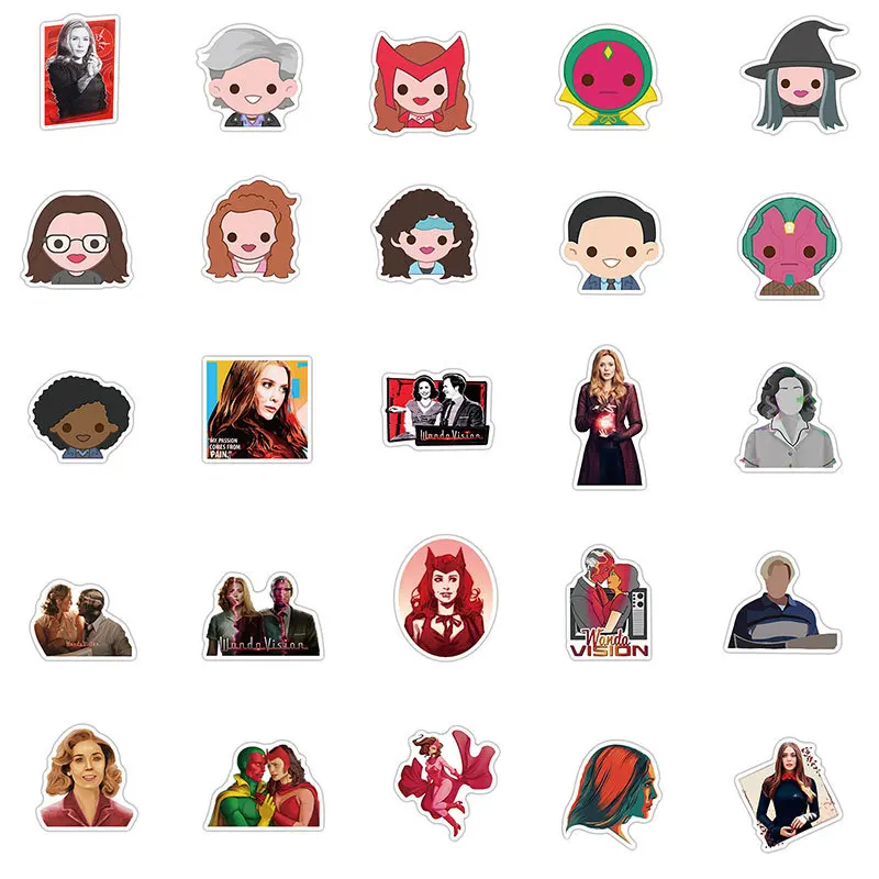 50 قطعة برنامج تلفزيوني واندا فيجن الكتابة على الجدران ملصقات سيارة الغيتار سكيت حقيبة الدراجة المحمول الهاتف ملصق مضاد للمياه للأطفال