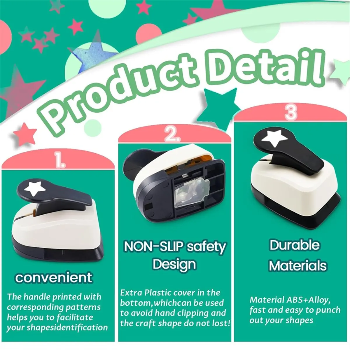 A72P Paper Punch,Heart Hole Puncher,Circle Punch,Star Hole Punch, 1inch Shape Hole Punch for Crafts,Paper Punch for Crafting