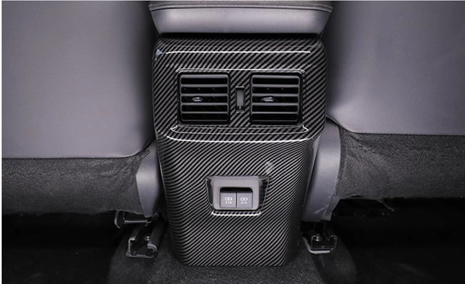 Interior Rear Seat Air Outlet Vent Cover Trim Car Center Armrest Back Out Sticker For Toyota Rav4 2019-2023