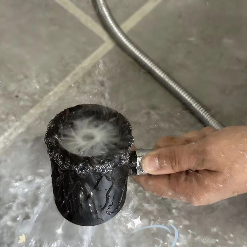 Close-up of the spiral nozzle on the shower head
