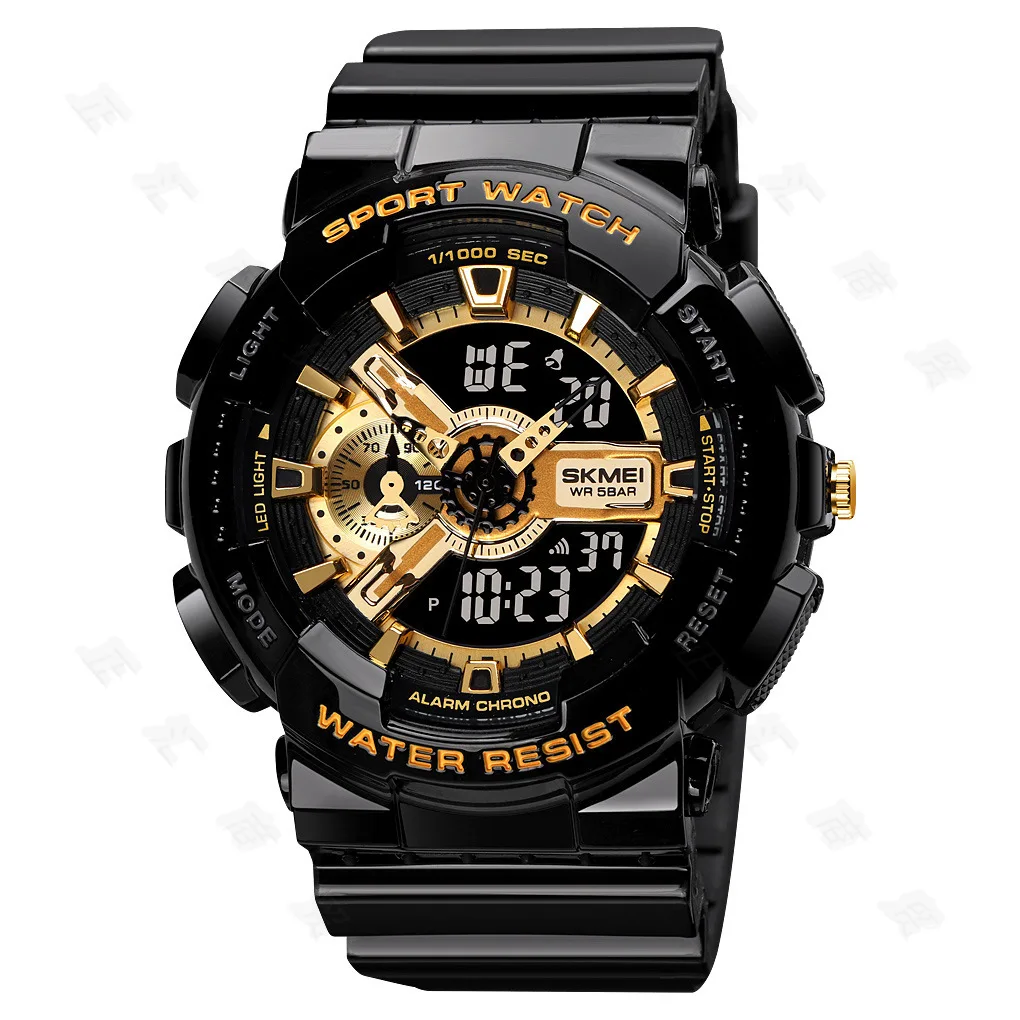 Men's Electronic Watch Multi-functional Glow-in-the-dark Waterproof Student Watch Dual Movement Pointer Electronic Watch