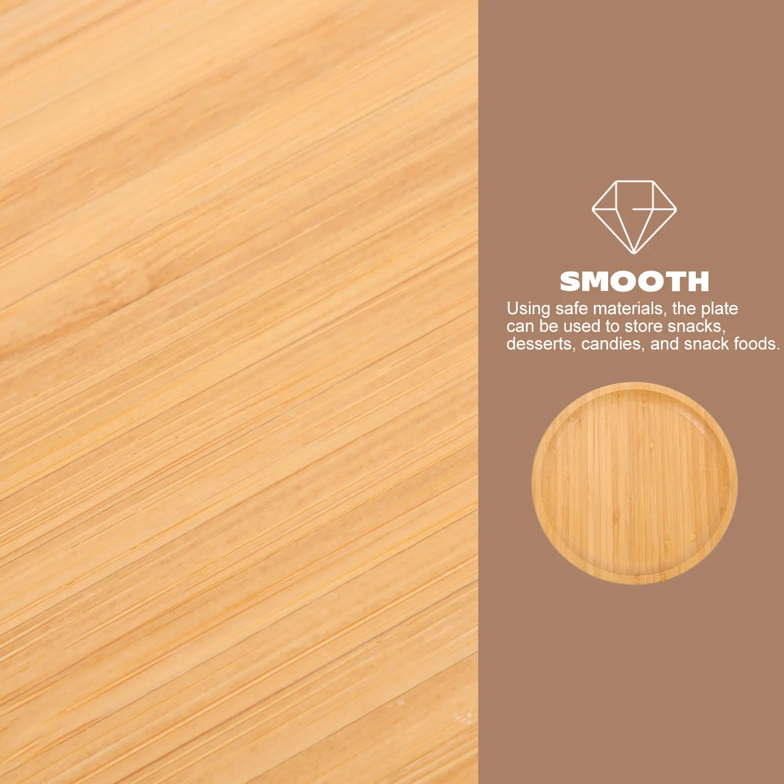 

Bamboo Tray Trays Portable Decor Appetizer Serving Snack Food Dried Fruit Plate Dessert Plates