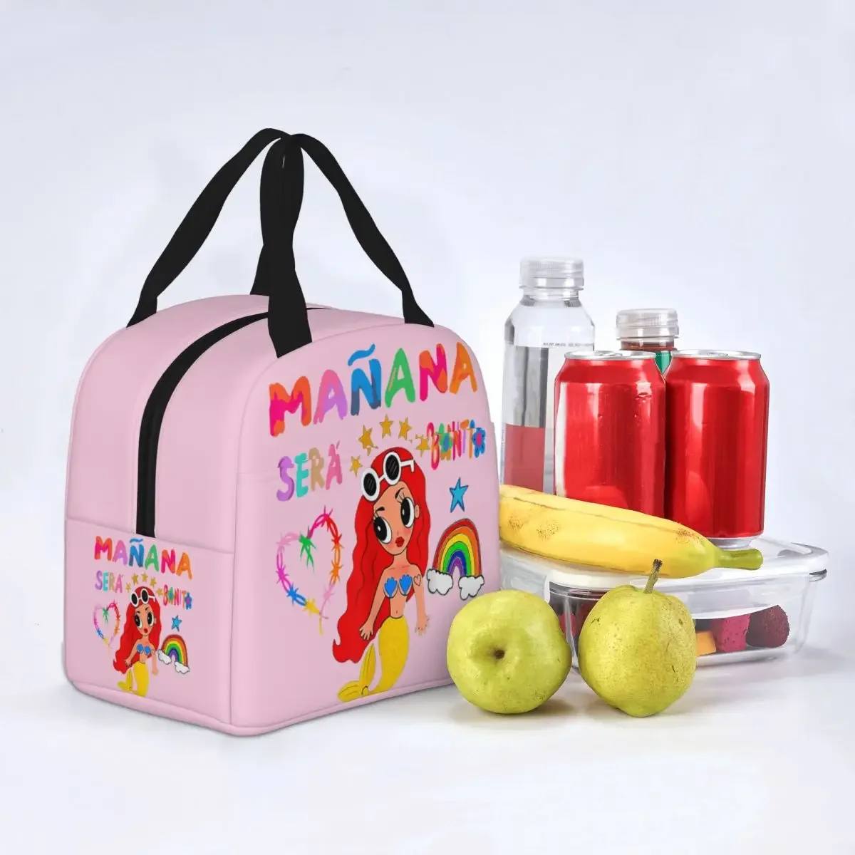 Karol G Manana Sera Bonito Insulated Lunch Bag Large Lunch Container Thermal Bag Tote Lunch Box Beach Outdoor Girl Boy