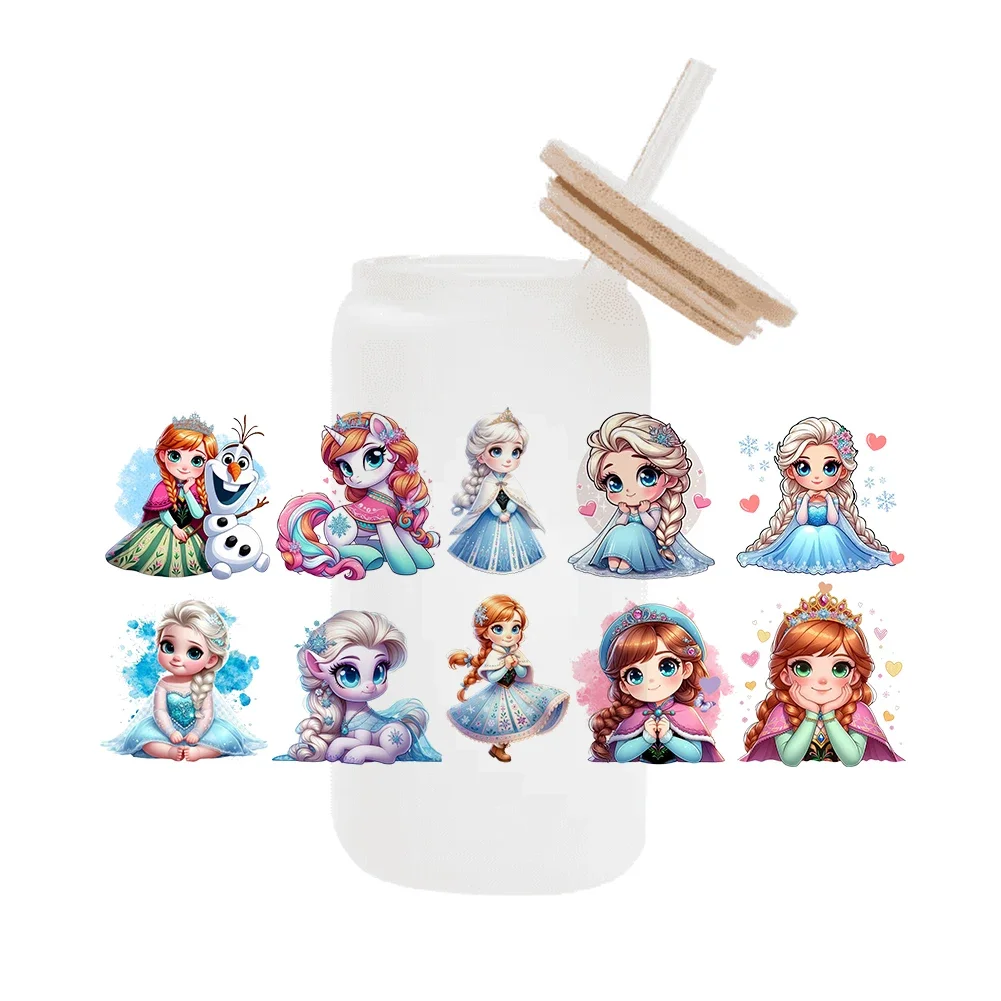 Disney princess DTF Sticker Cups Cool Personalize UV Wrap Transfer Sticker Custom Labels DIY Logo Selfadhesive Waterproof