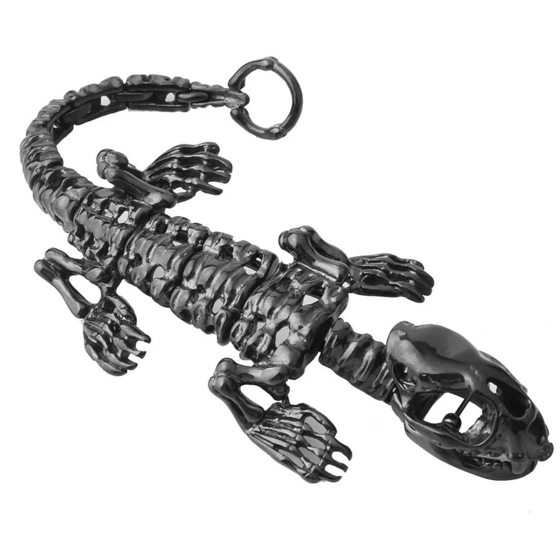 

Модные ювелирные изделия, браслеты из нержавеющей стали 316L для мужчин, 8 дюймов, черный цвет, панк, готический скелет, очаровательные ювелирные изделия