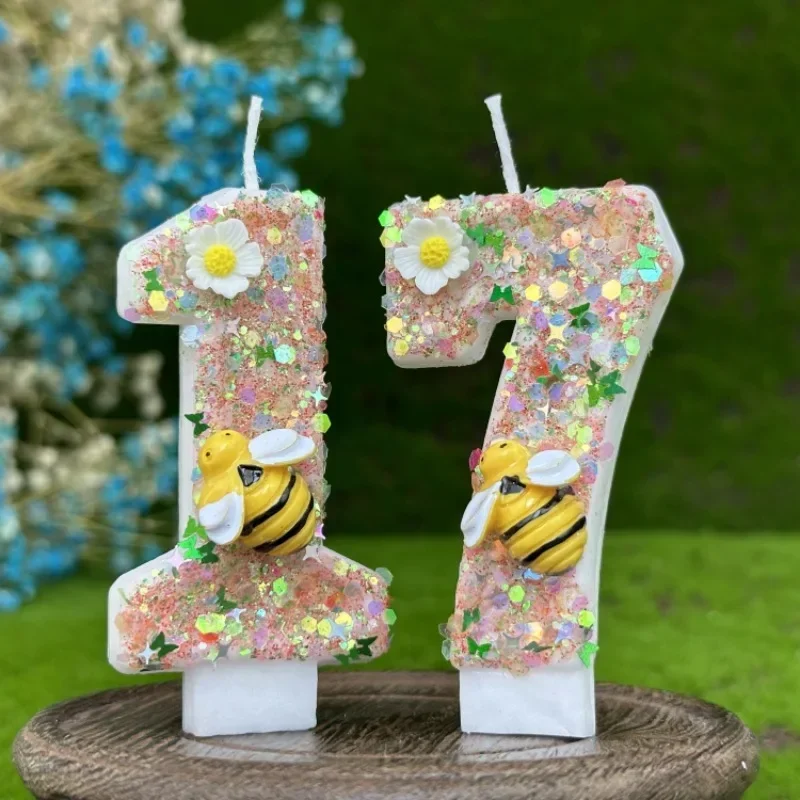 

Party 0-9 Number Digital Birthday Candle Cake Decoration New Year's Eve Creative Bee and Wasp Decorative Candles Birthday Cake