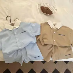 Kids Summer Children Sports Set 2023 Boys Casual Short Sleeve Top Baby Cool Shorts Boys Casual Two Piece Set Kids Outfits