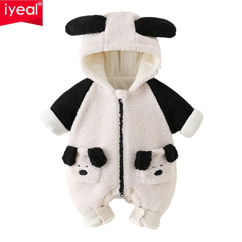 IYEAL  Baby Boys Girls Winter Clothes Baby Warm Plush  Baby Jumpsuit Winter Super Cute  Newborn Cotton Coat Romper