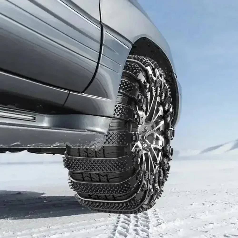 10PCS High Elastic Thickened Widened Portable Wear Resistant Universal Anti Slip Track Car Rubber Snow Chain Winter