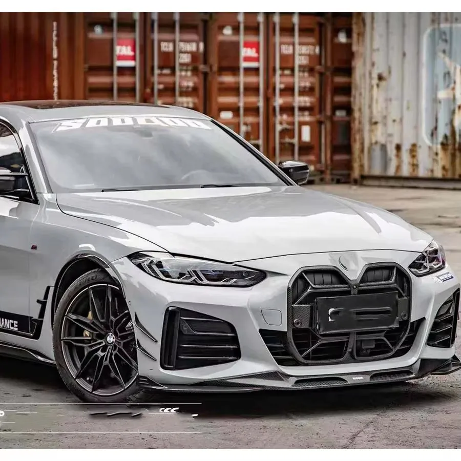 لسيارات BMW 4 Series G26 425 440li ألياف الكربون المصد الأمامي للسيارة كلبشة سبويلر الناشر الجبهة الشفة الذقن أربعة أبواب طقم الجسم