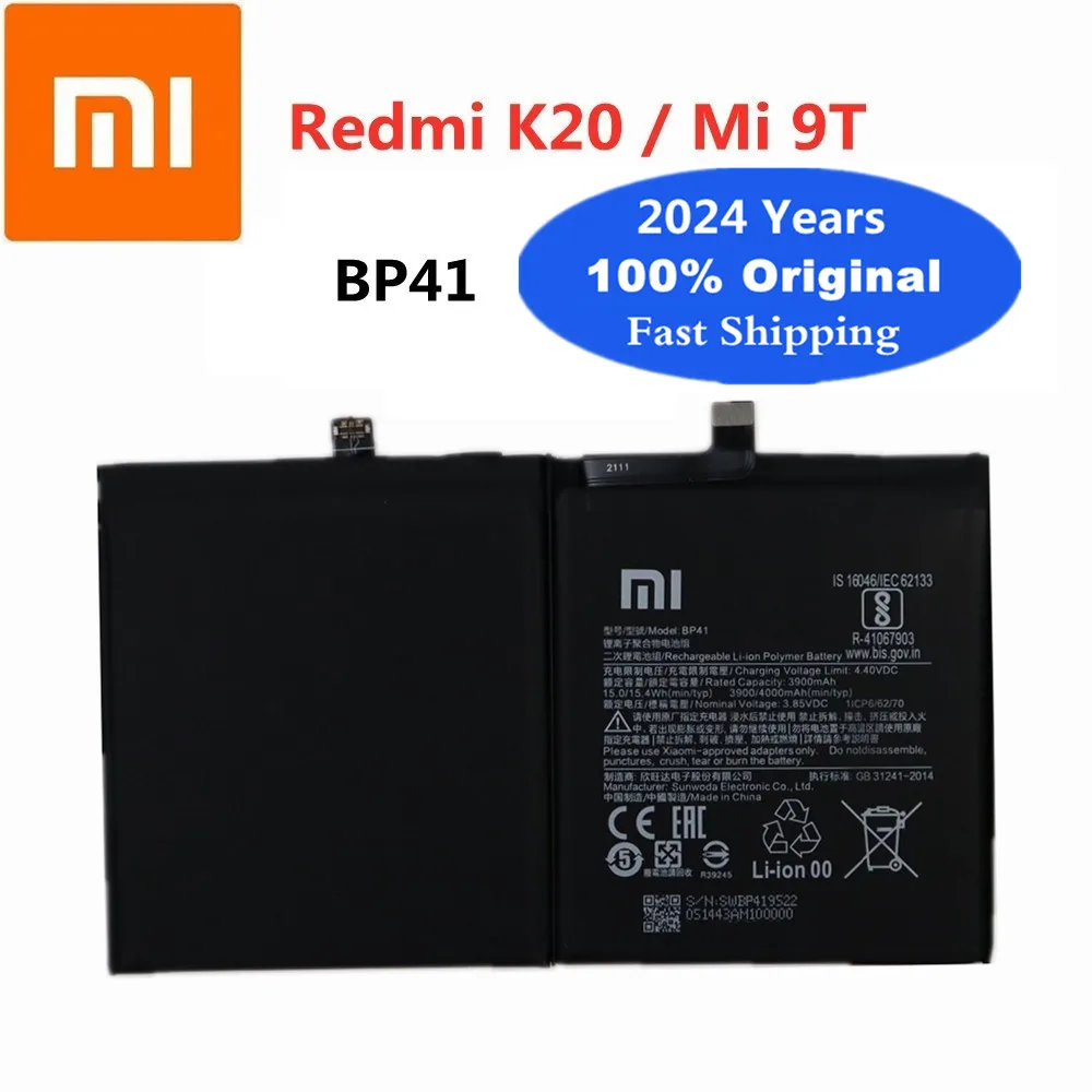 

2024 Years Xiao mi Original Battery BP41 For Xiaomi Mi 9T Mi9T Redmi K20 Bateria High Quality 4000mAh Phone Battery In Stock